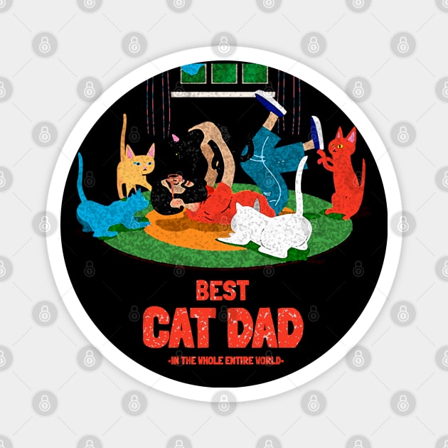 BEST CAT DAD Magnet by TJWDraws